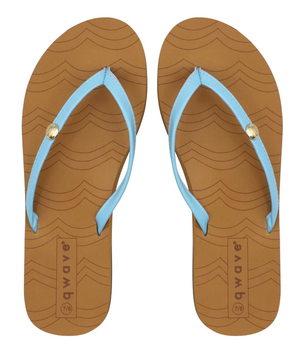 Women's Slim Flip Flops Size 6.5 Tan Footbed Patterned Grip Thong Slides New